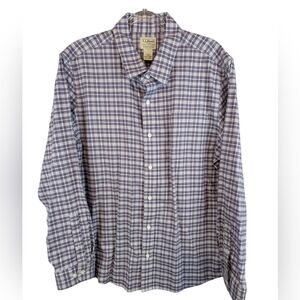 L.L. Bean Slightly Fitted Large Button Down Dress Shirt Lavender White
